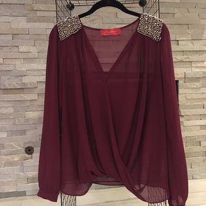 Embellished Maroon Akira Blouse